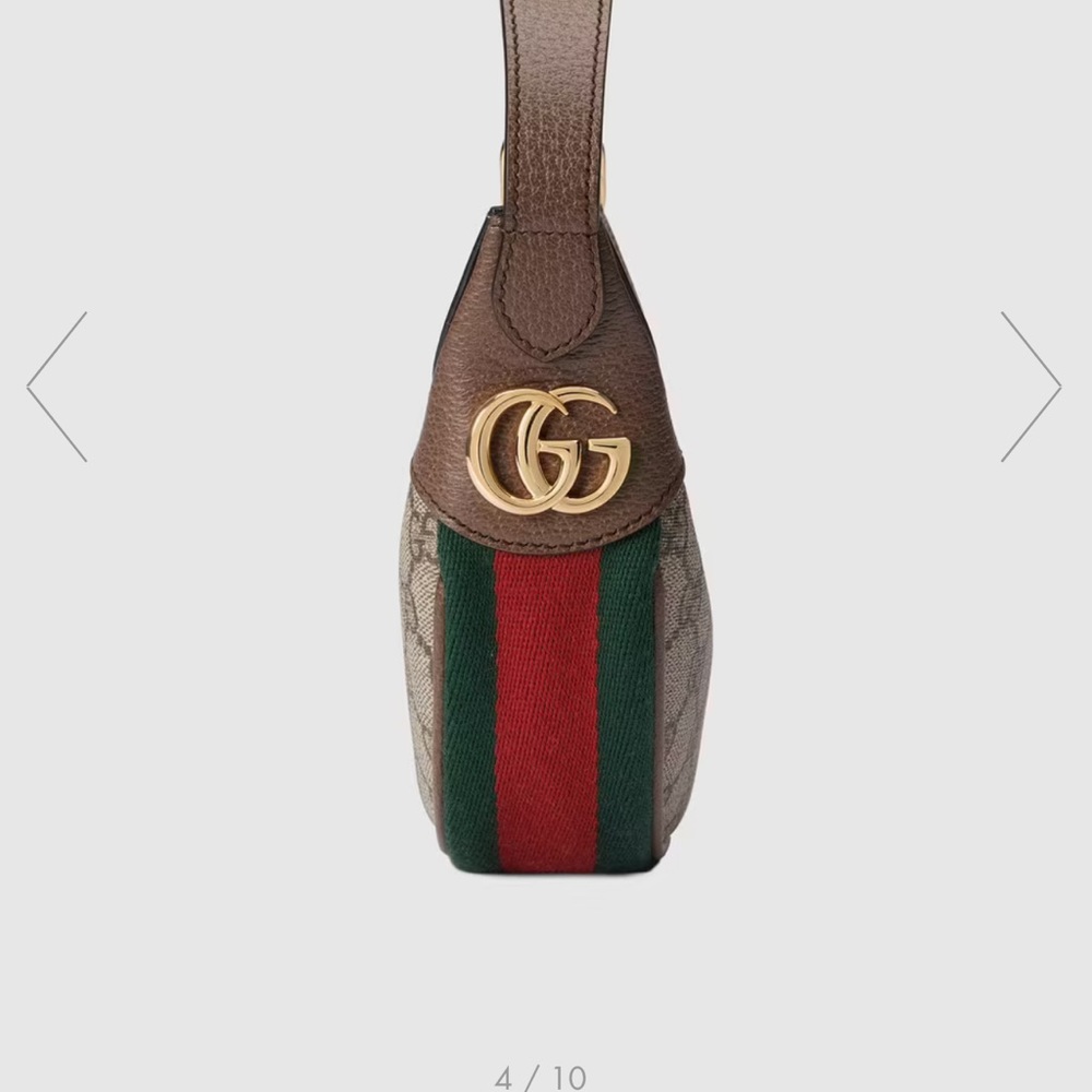 Gucci Beige & Brown GG Mini Crescent Shoulder Bag - Picture 15 of 15